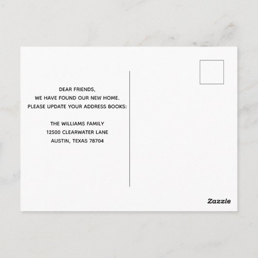 We hebben Chic Modern Black Moving Announcement ve Briefkaart (Achterkant)