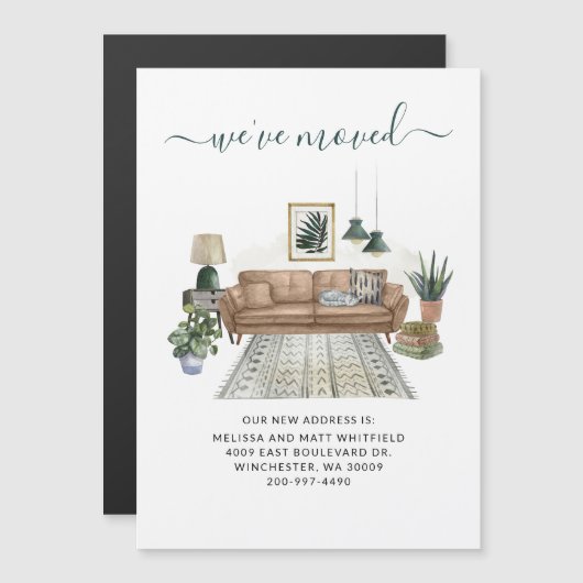 We hebben Chic New Address Moving Announcement ver Magnetische Uitnodiging (Voorkant / Achterkant)