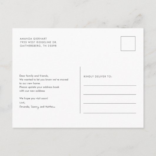 We hebben Chic verhuisd Aankondigingskaart (Achterkant)