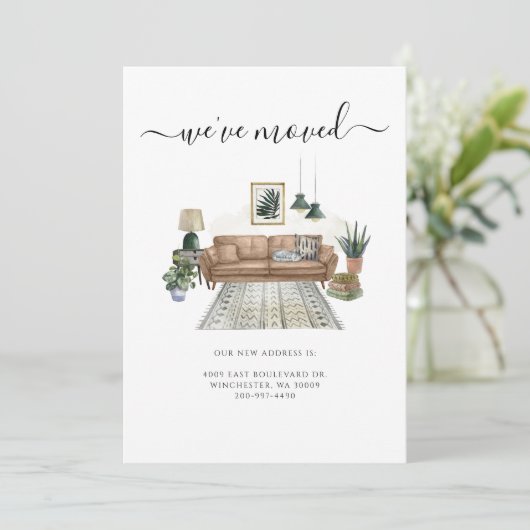 We hebben chique modern verhuisd aankondiging (Staand voorkant)