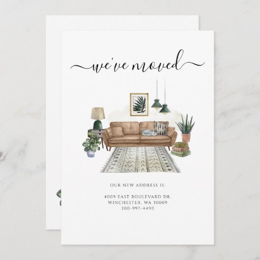 We hebben chique modern verhuisd aankondiging (Voorkant / Achterkant)