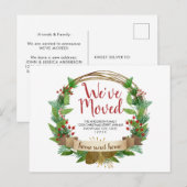 We hebben Christmas Wreath Acorn Holiday Moving ve Aankondigingskaart (Voorkant / Achterkant)