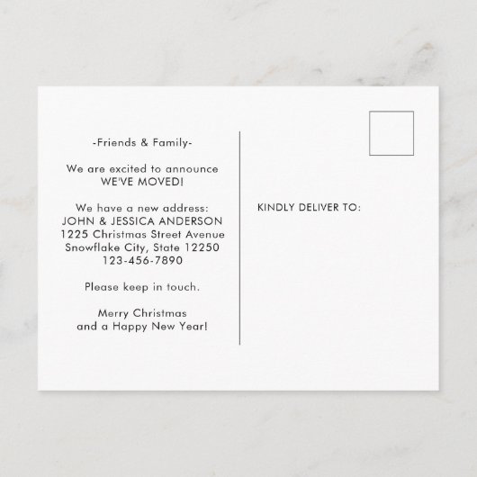 We hebben Christmas Wreath Acorn Holiday Moving ve Aankondigingskaart (Achterkant)