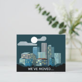 We hebben Cityscape New Address verplaatst Aankondigingskaart (Staand voorkant)