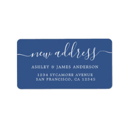 We hebben Classic Blue New Address-label verplaats Etiket