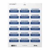 We hebben Classic Blue White Nieuw adres verplaats Etiket (Full Sheet)