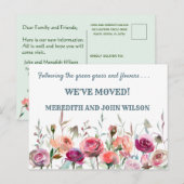 We hebben Classic Elegant Floral Move verplaatst Aankondigingskaart (Voorkant / Achterkant)