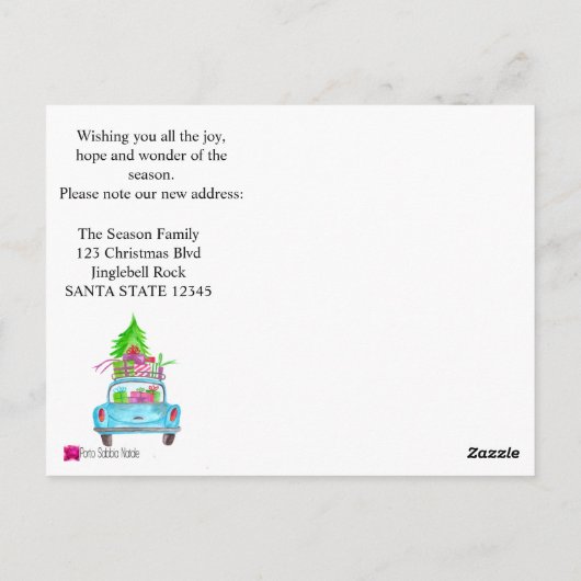 We hebben Classic kerstauto verplaatst Briefkaart (Achterkant)