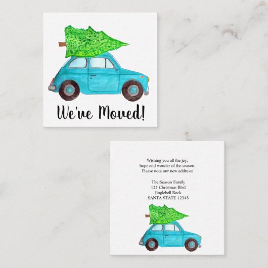 We hebben Classic kerstauto verplaatst Informatiekaartje (Voorkant / Achterkant)