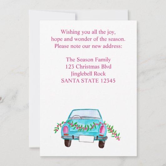 We hebben Classic kerstauto verplaatst Kaart (Achterkant)