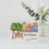 We hebben Colorful City Life Moving Aankondiging (Staand voorkant)