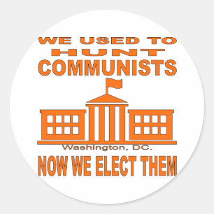 We hebben communisten gejaagd en gekozen ronde sticker