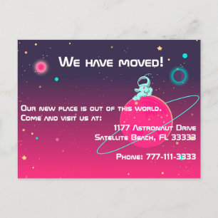 We hebben Cute Astronaut verplaatst in Space Illus Aankondigingskaart