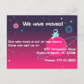 We hebben Cute Astronaut verplaatst in Space Illus Aankondigingskaart (Voorkant)