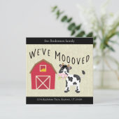 We hebben Cute Barnyard Koe New Address Notice (Staand voorkant)