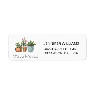 We hebben Cute Houseplant Change of Address verpla Etiket