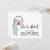 We hebben Cute Waterverf Plant New Address Kaart v (Voorkant / Achterkant in situ)