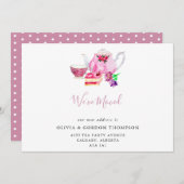 We hebben Cute Waterverf Tea Set Simple Chic verpl Aankondiging (Voorkant / Achterkant)