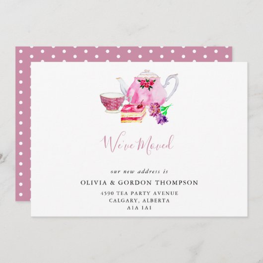 We hebben Cute Waterverf Tea Set Simple Chic verpl Aankondiging (Voorkant / Achterkant)