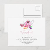 We hebben Cute Waterverf Tea Set Simple Chic verpl Briefkaart (Voorkant / Achterkant)