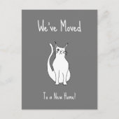 We hebben Cute Winking Cat New Home Grey verplaats Aankondigingskaart (Voorkant)