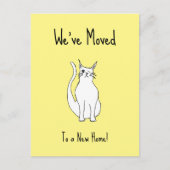 We hebben Cute Winking Cat New Home Yellow verplaa Aankondigingskaart (Voorkant)