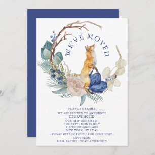 We hebben Cute Woodland Fox Waterverf Floral verpl Aankondiging