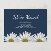We hebben Daisies Boho Botanical Navy Blue verplaa Aankondigingskaart (Voorkant)