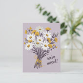 We hebben Daisy Bouquet verplaatst Nieuw Home Adre Briefkaart (Staand voorkant)