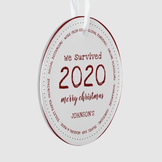 We hebben de 2020-naam Acryl overleefd Ornament (voorkant)