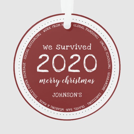 We hebben de 2020-naam Acryl overleefd Ornament (achterkant)