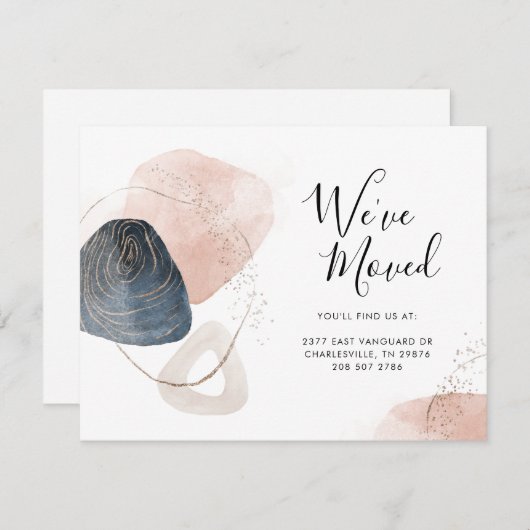 We hebben de aankondiging van adresverhuizing verp (Voorkant / Achterkant)