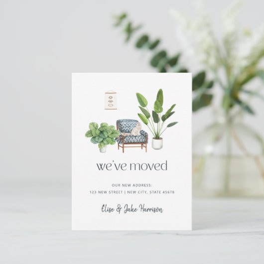 We hebben de aankondiging van Boho Cat Moving verp Briefkaart (Staand voorkant)