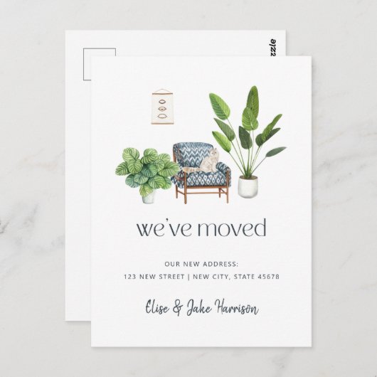 We hebben de aankondiging van Boho Cat Moving verp Briefkaart (Voorkant / Achterkant)