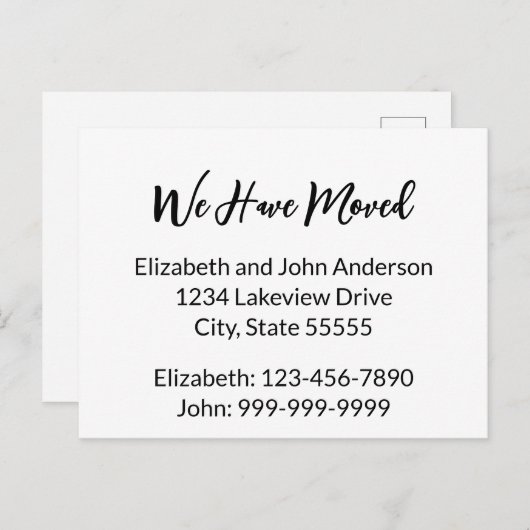 We hebben de aankondiging van de beweging van zwar briefkaart (Voorkant / Achterkant)