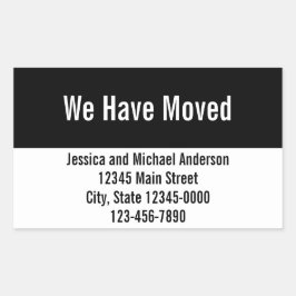 We hebben de aankondiging van de beweging van zwar rechthoekige sticker