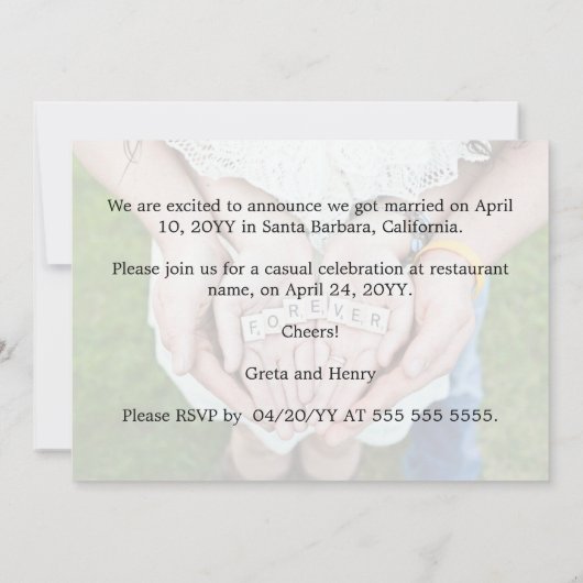 We hebben de aankondiging van de gehitte bruiloft  (Achterkant)