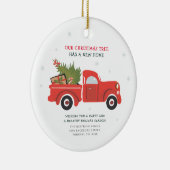 We hebben de aankondiging van de kerstvakantie ver keramisch ornament (Rechts)