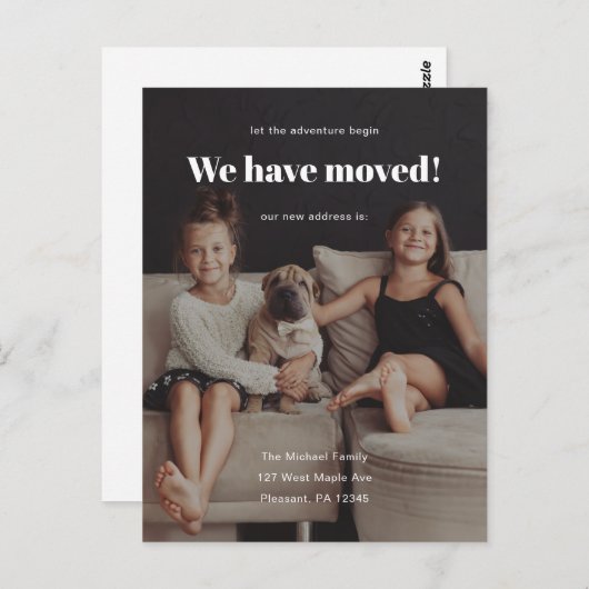 We hebben de aankondiging van de nieuwe adresfoto briefkaart (Voorkant / Achterkant)