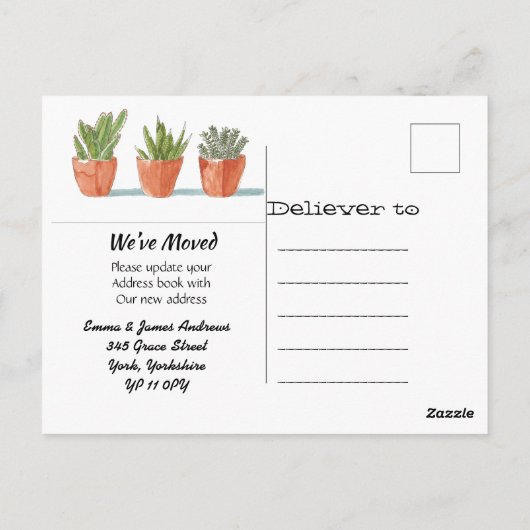 We hebben de aankondiging van de nieuwe adrestuin  briefkaart (Achterkant)