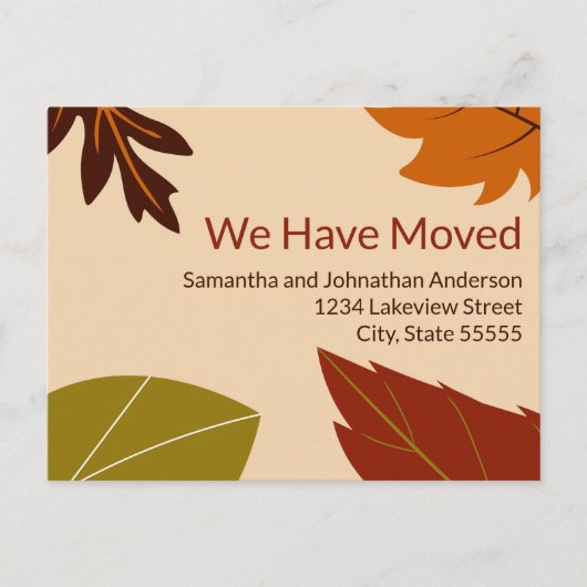 We hebben de aankondiging van Fall Leaves verhuisd Briefkaart (Voorkant)