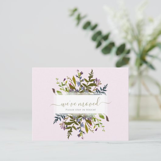 We hebben de aankondiging van het bloemenscript va briefkaart (Staand voorkant)
