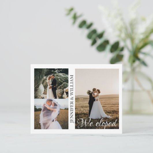 We hebben de aankondiging van het collage bruiloft briefkaart (Staand voorkant)