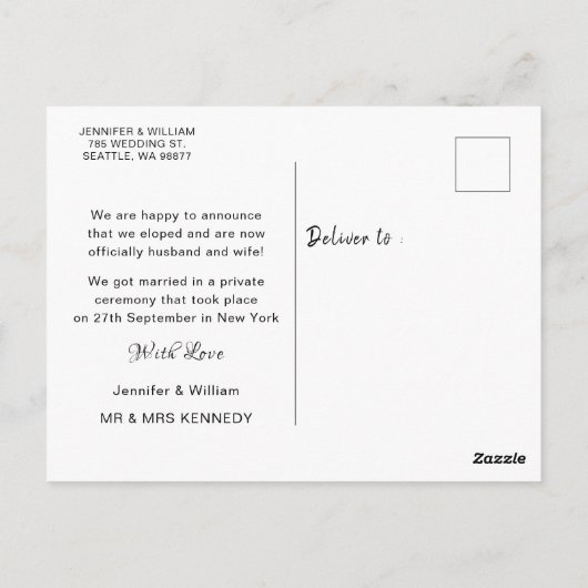 We hebben de aankondiging van het collage bruiloft briefkaart (Achterkant)