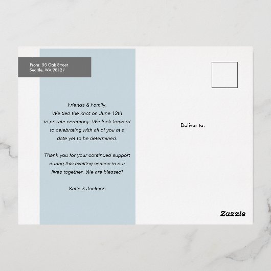 We hebben de aankondiging van het huwelijk gedaan (Achterkant)