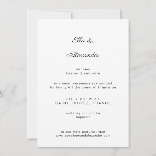 We hebben de aankondiging van het huwelijk van de  (Achterkant)