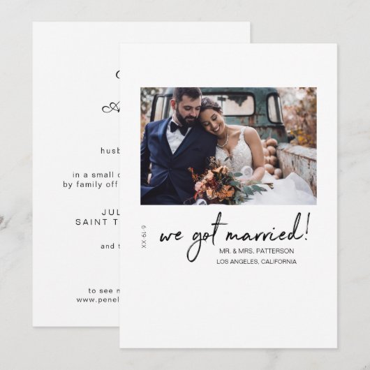 We hebben de aankondiging van het huwelijk van de  (Voorkant / Achterkant)