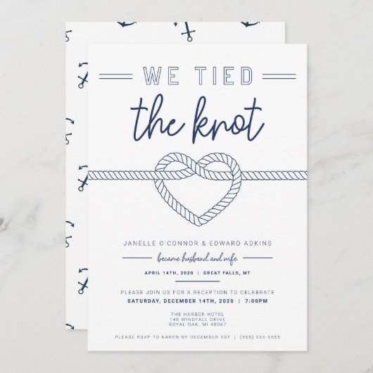 We hebben de aankondiging van het Knot-huwelijk ge (Voorkant / Achterkant)