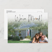 We hebben de aankondiging van het verplaatsen van  briefkaart (Voorkant / Achterkant)