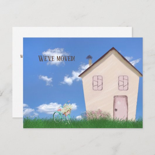 We hebben de aankondiging verplaatst briefkaart (Voorkant / Achterkant)